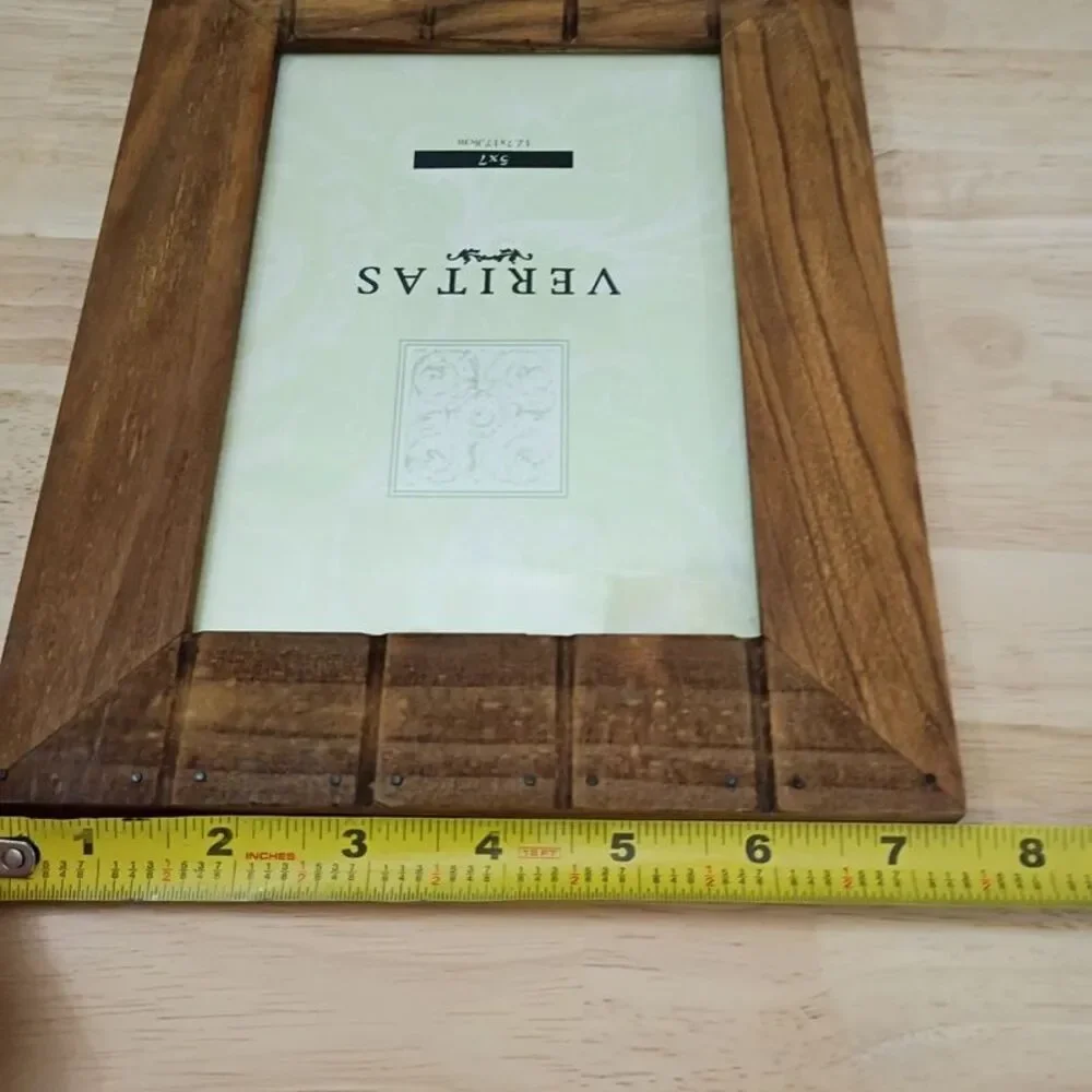 Veritas 5x7 Rustic Wood and Iron Picture Frame Country Decor